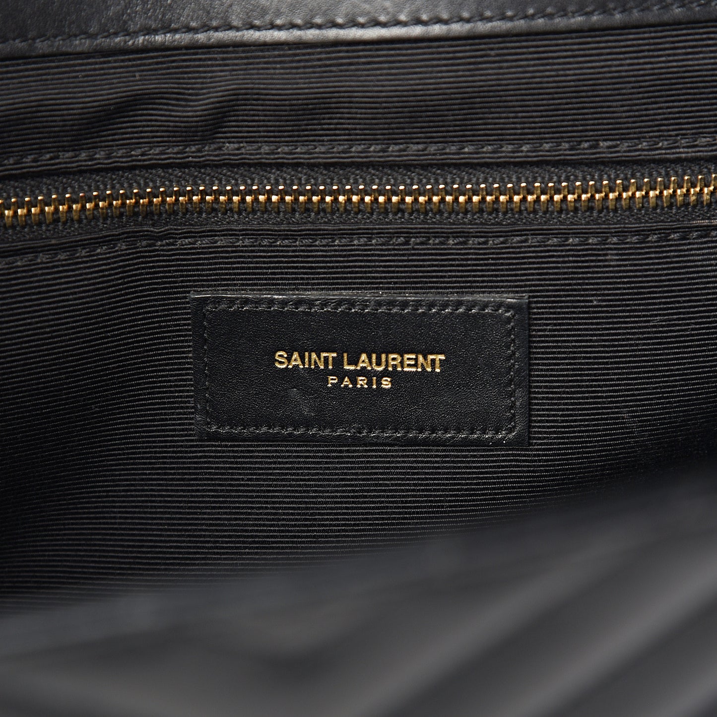 Smooth Calfskin Matelasse Chevron Large Monogram Satchel Black