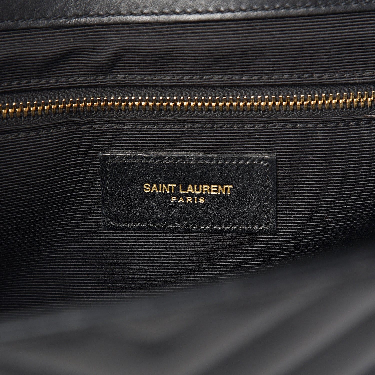 Saint Laurent Smooth Calfskin Matelasse Chevron Large Monogram Satchel Black 5 of 10
