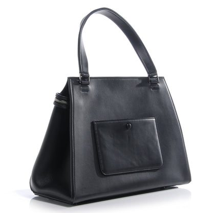 Celine Leather Medium Bi-Color Edge Shoulder Bag Black White 3 of 8