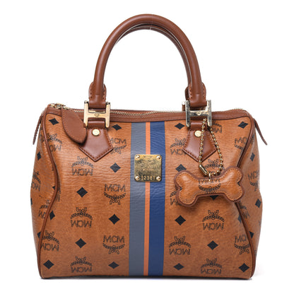 MCM Visetos Dog Bone Boston Bag Cognac 1 of 16