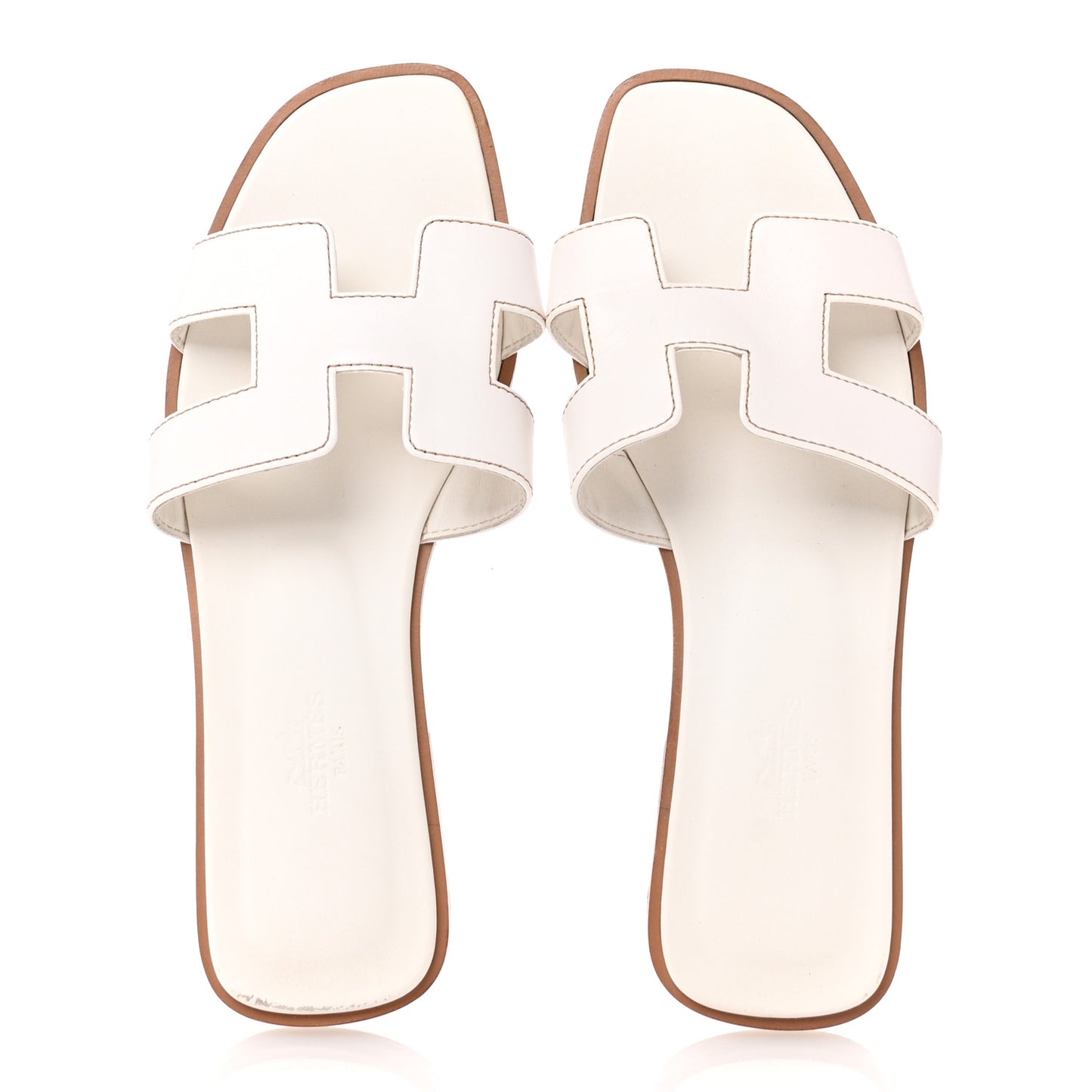 Box Calfskin Oran Sandals 37 White
