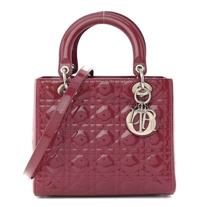 Christian Dior Patent Cannage Medium Lady Dior Dark Pink 1 of 16