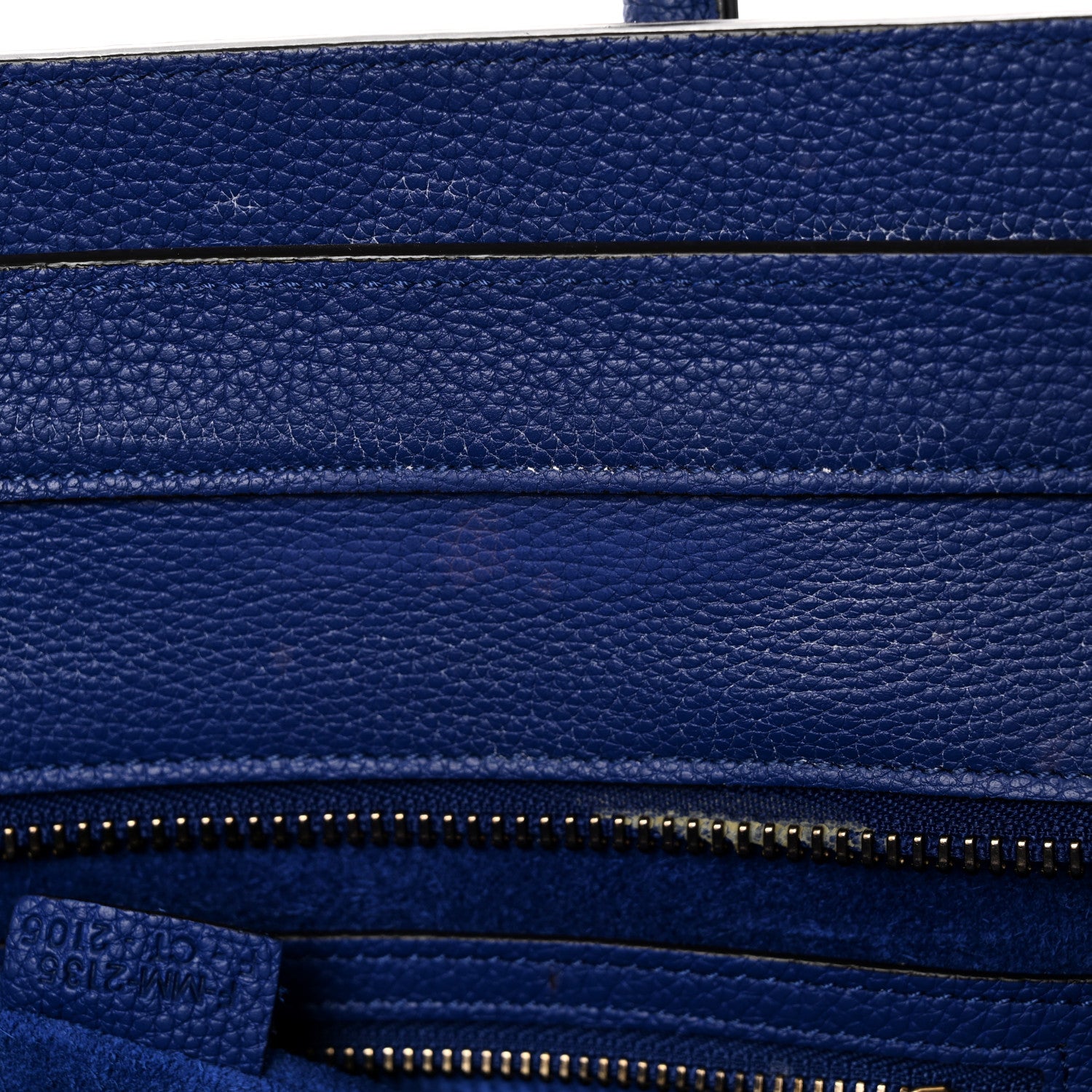 Celine Drummed Calfskin Mini Luggage Indigo 11 of 13