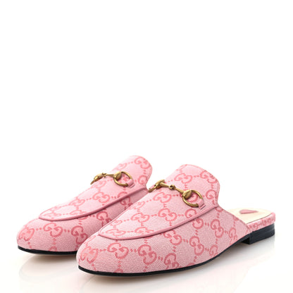Gucci Canvas GG Monogram Nappa Womens Princetown Slippers 37 Cotton Candy Dark Cotton Candy Wild Rose 3 of 10
