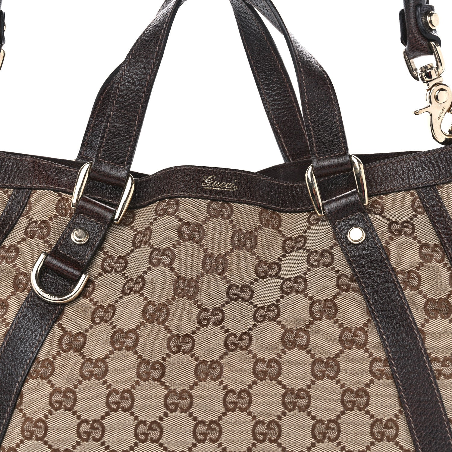Gucci Monogram Medium Abbey Convertible Tote Dark Brown 8 of 10