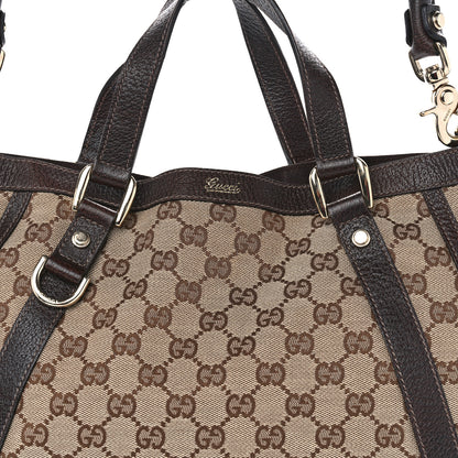 Gucci Monogram Medium Abbey Convertible Tote Dark Brown 8 of 10