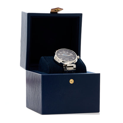 Louis Vuitton LOUIS VUITTON Stainless Steel Damier Graphite 41mm Tambour Quartz Watch 8 of 8