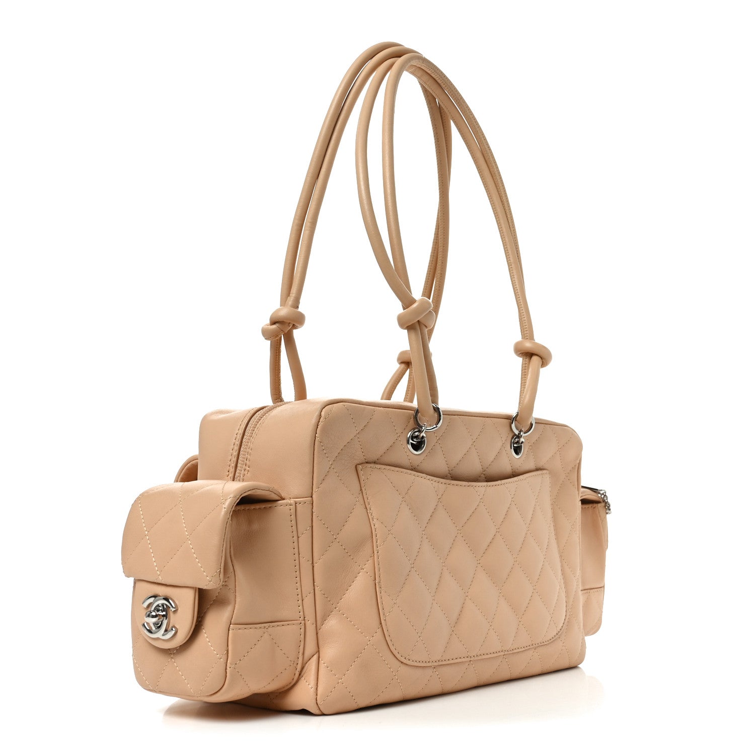 Chanel Calfskin Quilted Small Cambon Multipocket Reporter Beige 3 of 10
