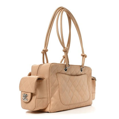 Chanel Calfskin Quilted Small Cambon Multipocket Reporter Beige 3 of 10