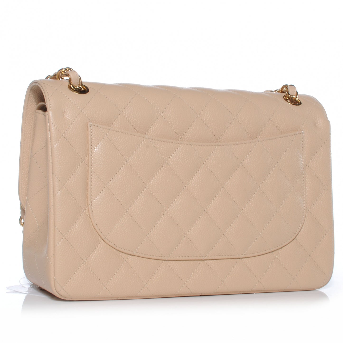 Caviar Jumbo Double Flap Beige Clair