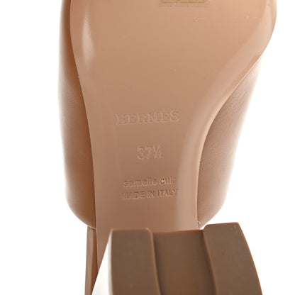 Hermes Calfskin Camilla Mules 37.5 Beige Dore 7 of 8