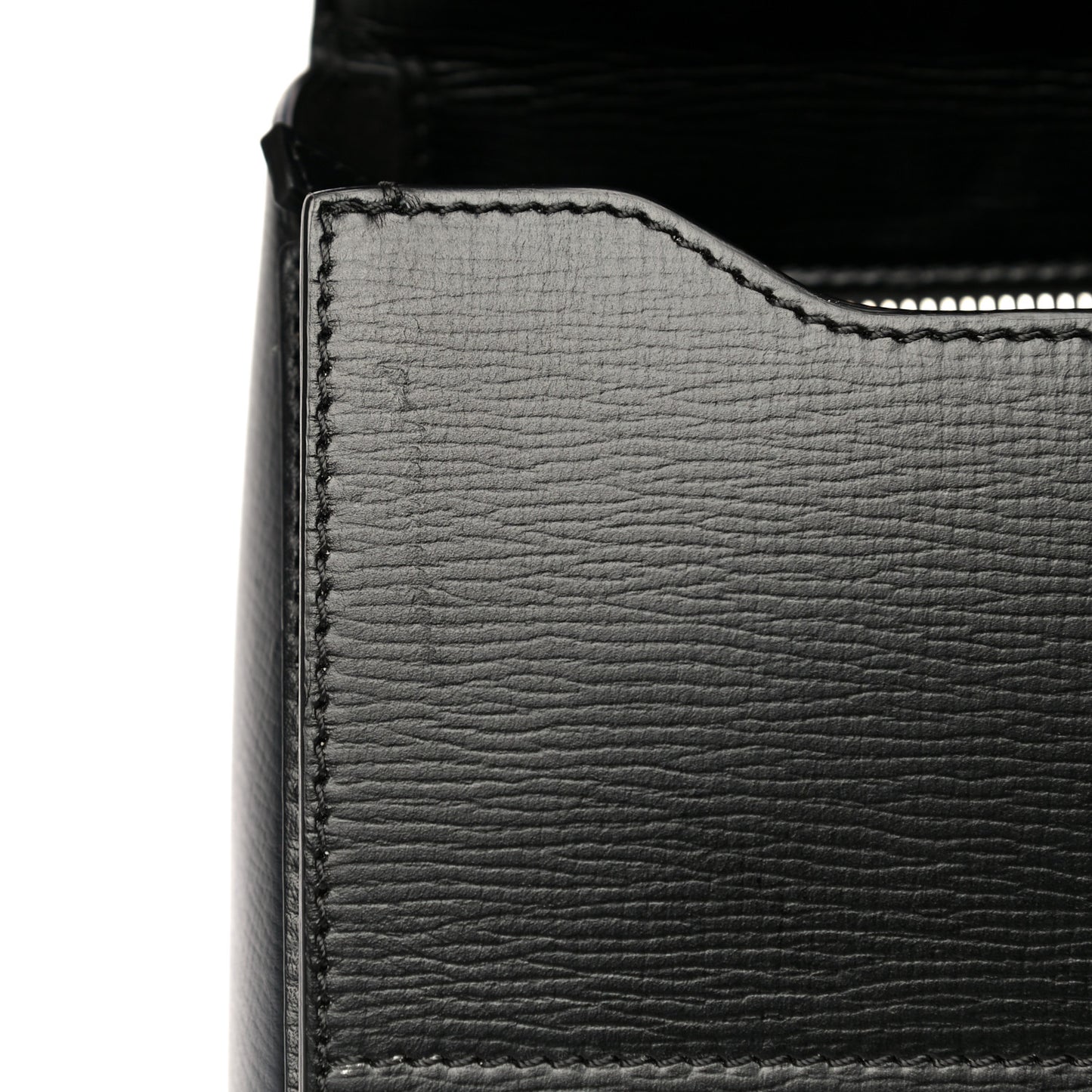 Textured Calfskin Medium Pandora Box Crossbody Bag Black