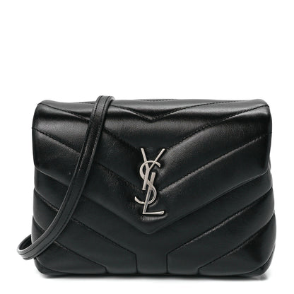 Saint Laurent Calfskin Y Quilted Monogram Toy Loulou Crossbody Bag Black 1 of 12