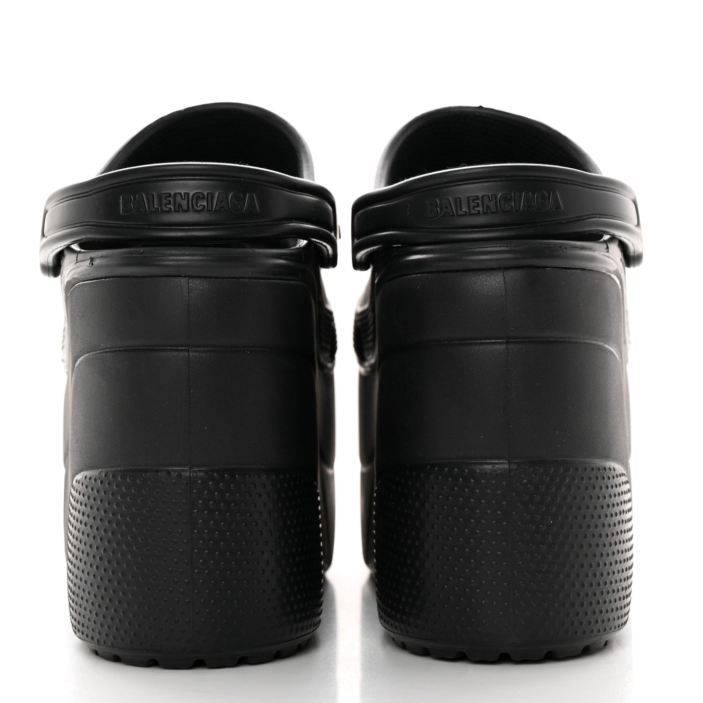 X CROCS Rubber Textured Spiked Womens Platform Sandals 37 Black