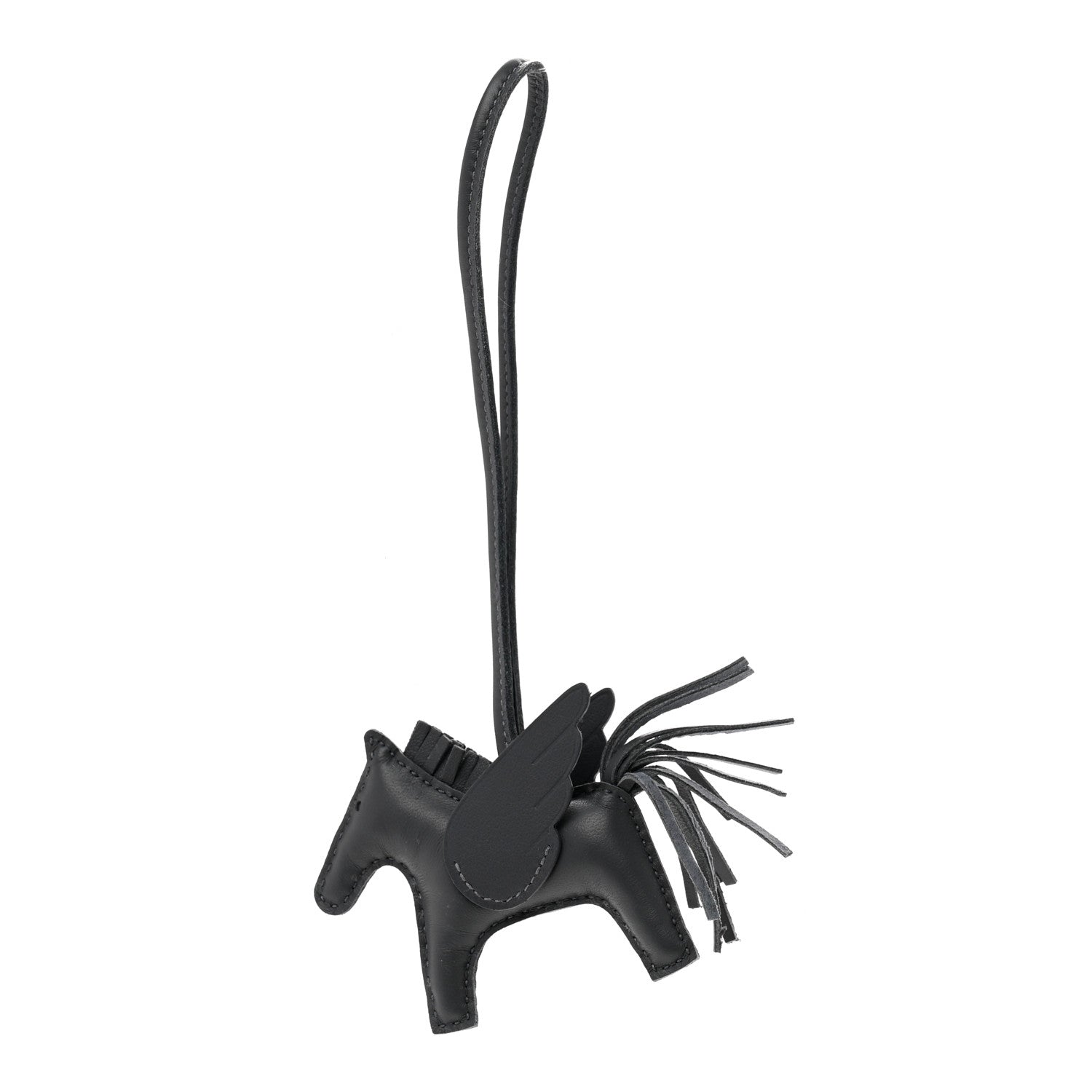 Hermes Milo Lambskin Grigri Rodeo Pegase Horse Bag Charm PM Ardoise 1 of 5
