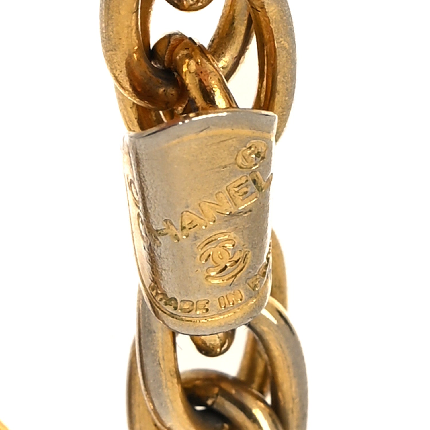 Chanel Metal Mademoiselle Medallion Necklace Gold 5 of 5
