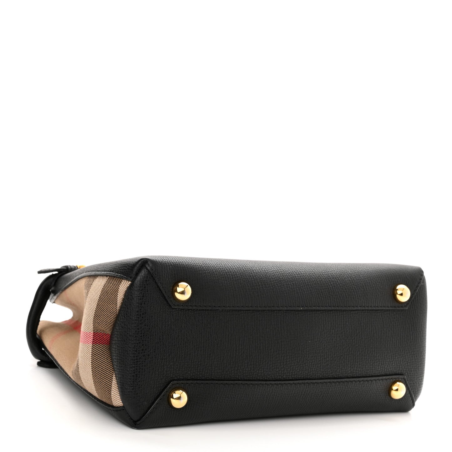 Derby Calfskin House Check Small Banner Tote Black