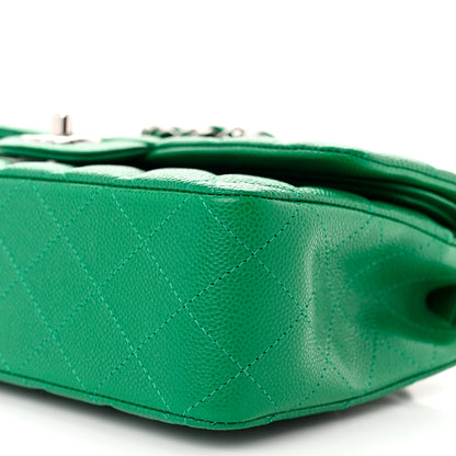 Chanel Caviar Quilted Medium Double Flap Green 10 of 13