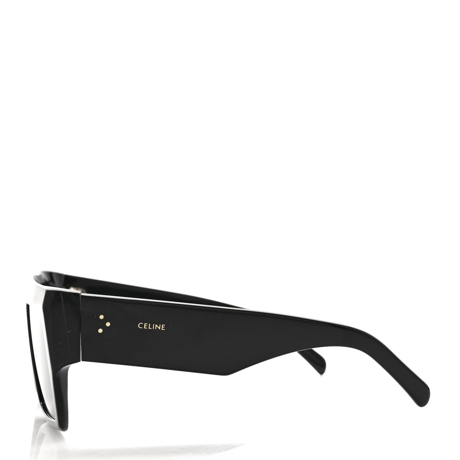 Celine Acetate Flat Top Rectangular Sunglasses CL400921 Black 3 of 7