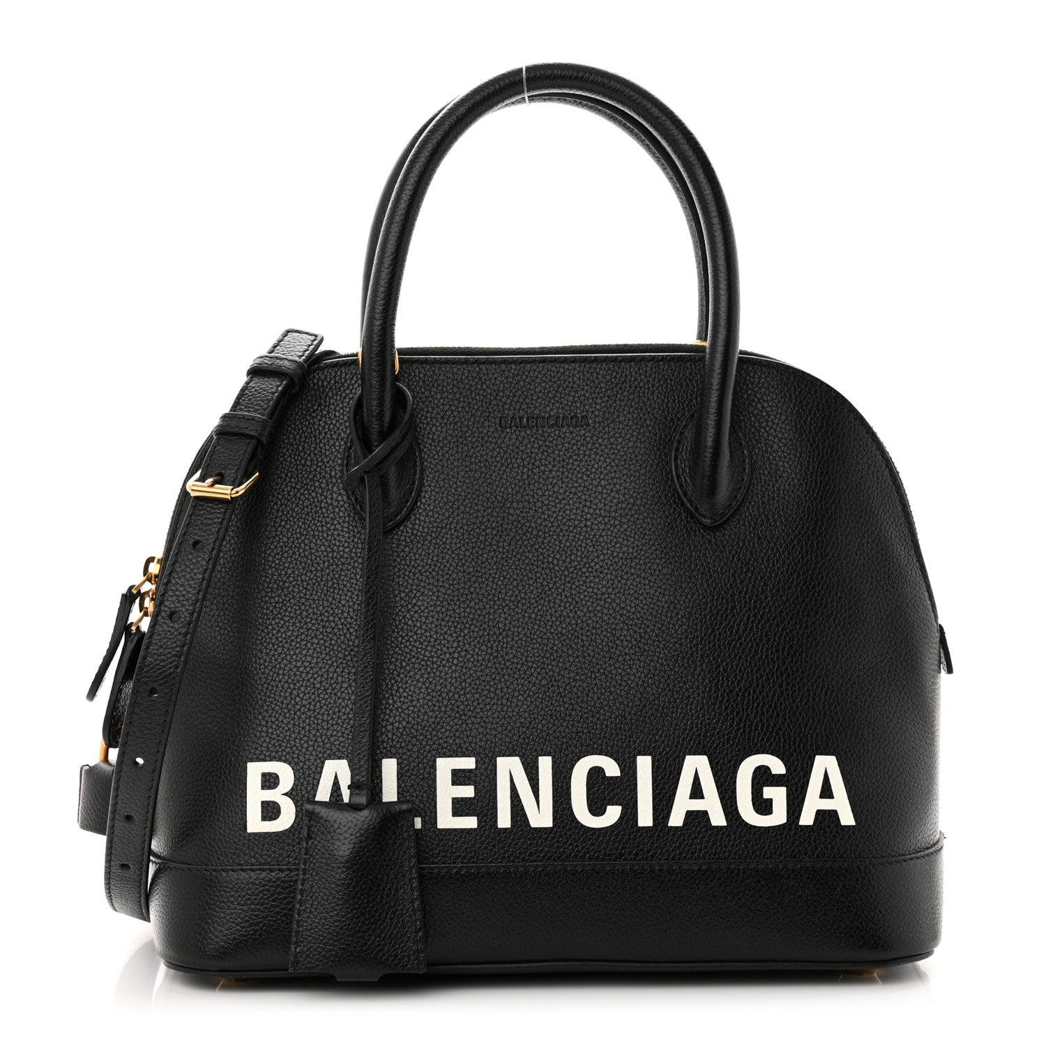Balenciaga Signature Grained Calfskin Logo S Ville Top Handle Bag Black 1 of 11