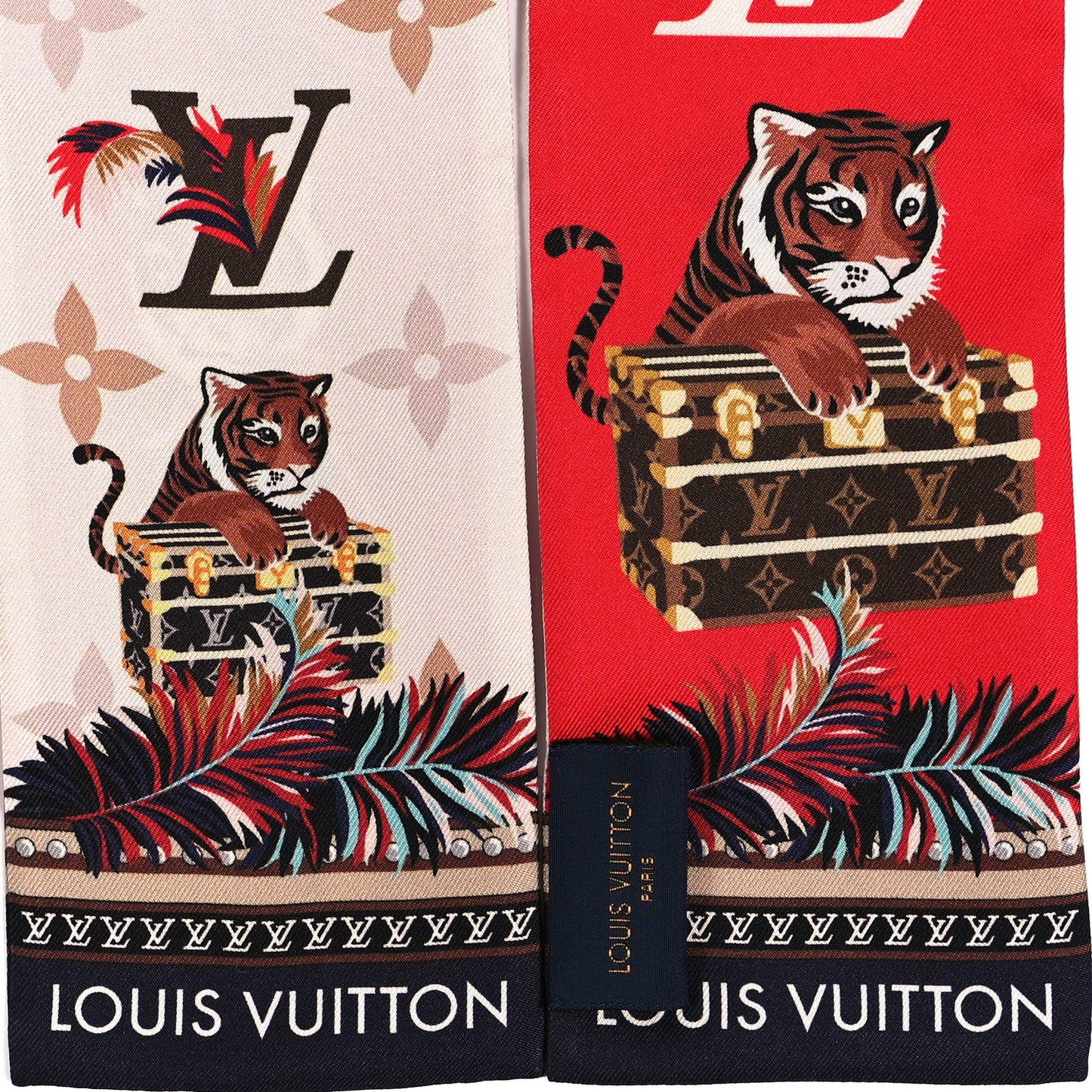 Silk Monogram Precious Tiger Bandeau Rouge