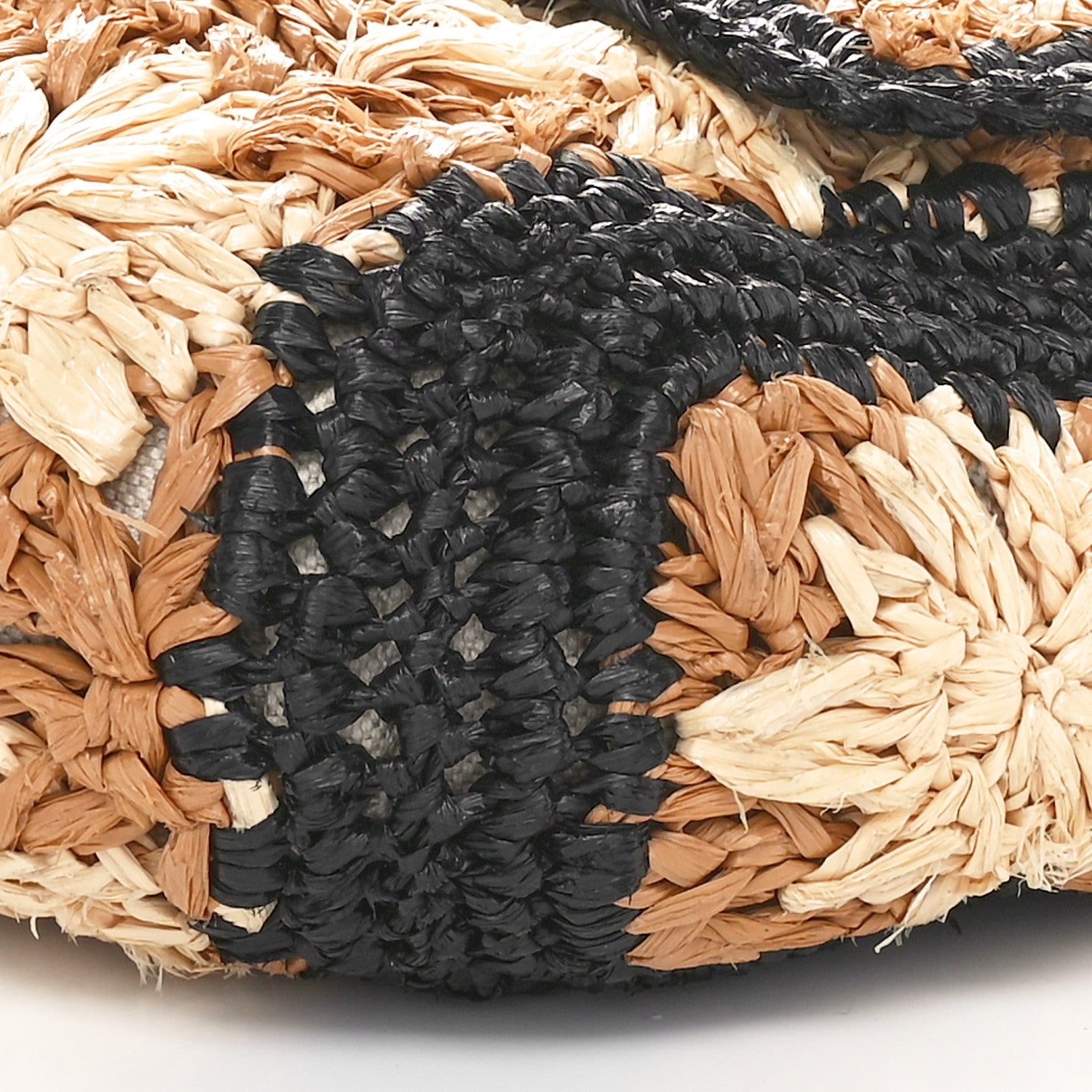 Gucci Raffia Azalea Calfskin Crochet Flower Small GG Marmont Shoulder Bag Natural Ecru Black 9 of 9