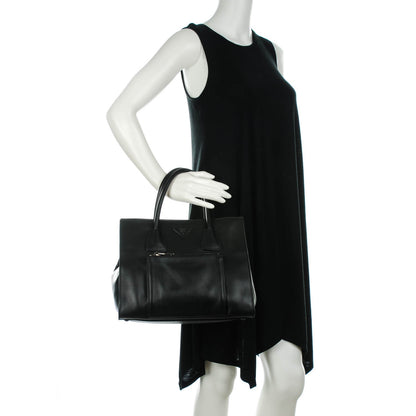 Prada City Calf Front Pocket Tote Nero Black 2 of 8