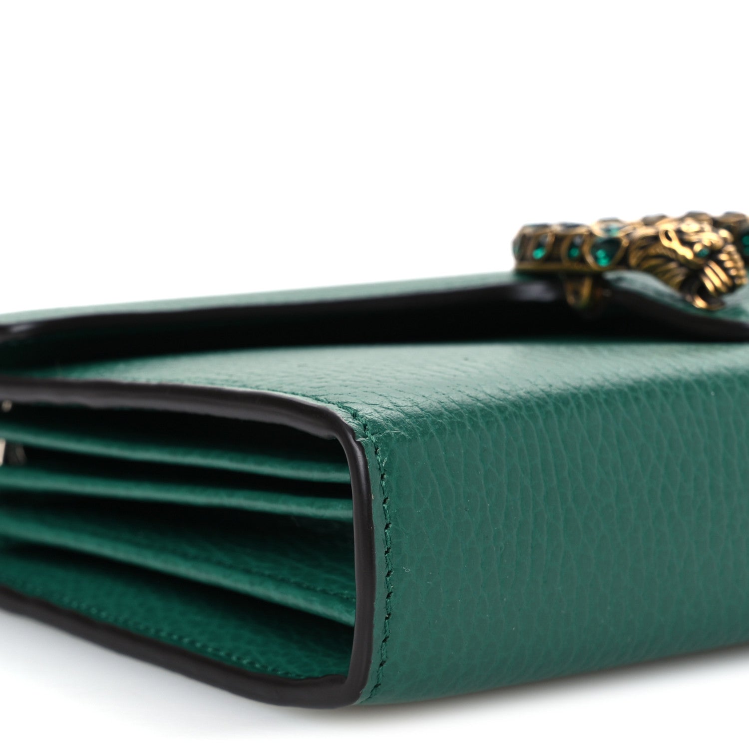 Gucci Calfskin Mini Dionysus Chain Wallet Emerald 10 of 11