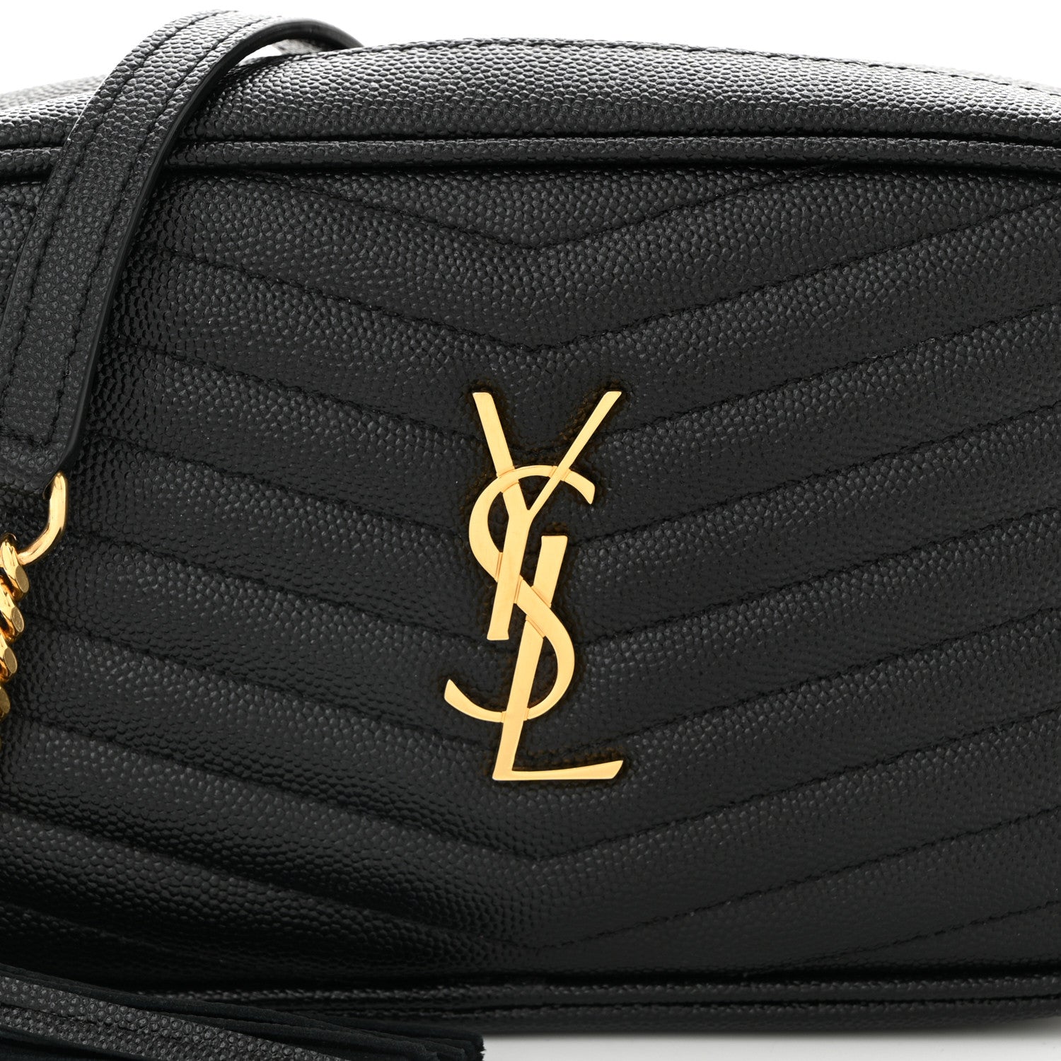 Saint Laurent Grain De Poudre Matelasse Monogram Mini Lou Camera Bag Black 8 of 10