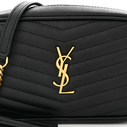 Saint Laurent Grain De Poudre Matelasse Monogram Mini Lou Camera Bag Black 8 of 10