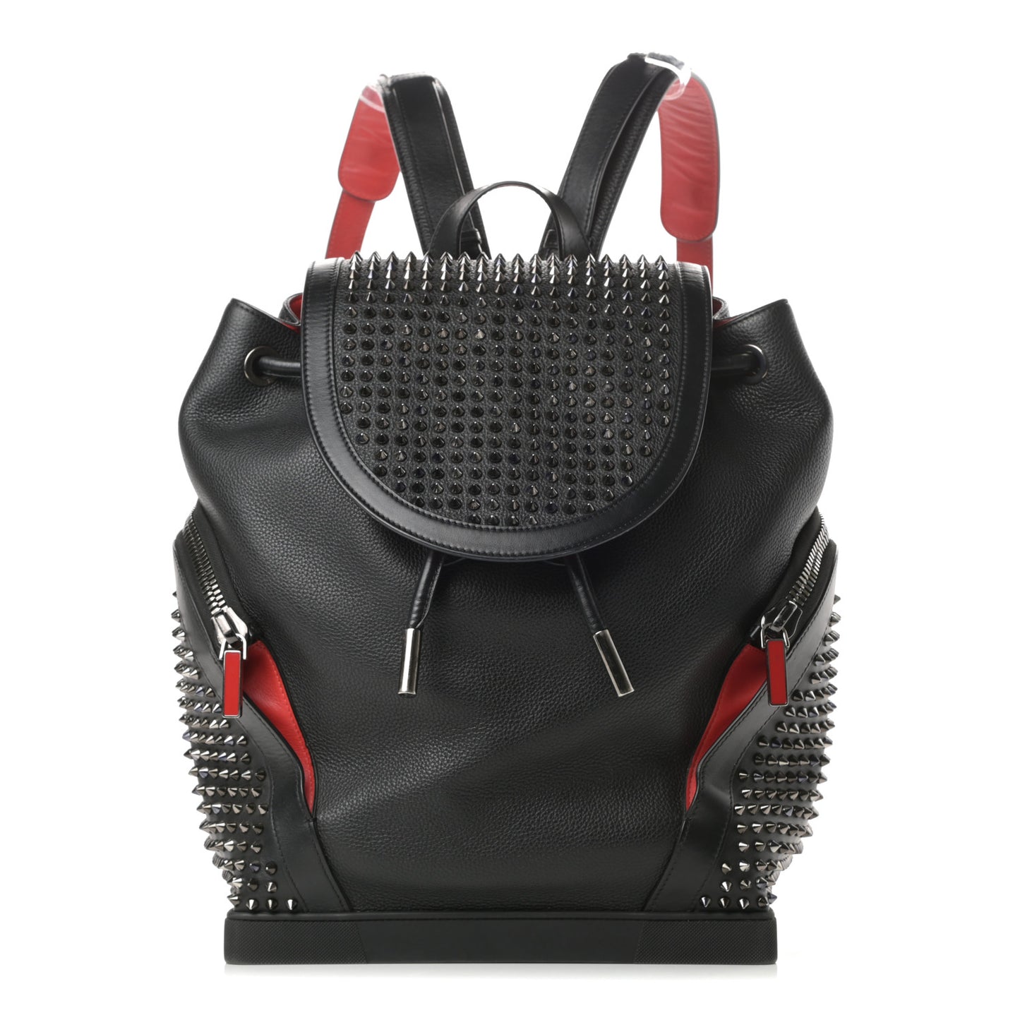 Calfskin Spiked Explorafunk Backpack Black