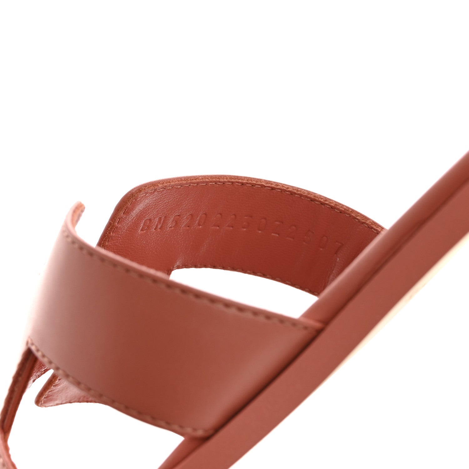 Hermes Box Calfskin Oran Sandals 38.5 Rouge Tomette 9 of 10
