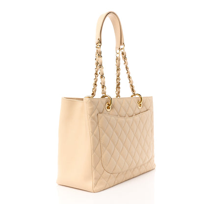 Chanel Caviar Quilted Grand Shopping Tote GST Beige Clair 3 of 11