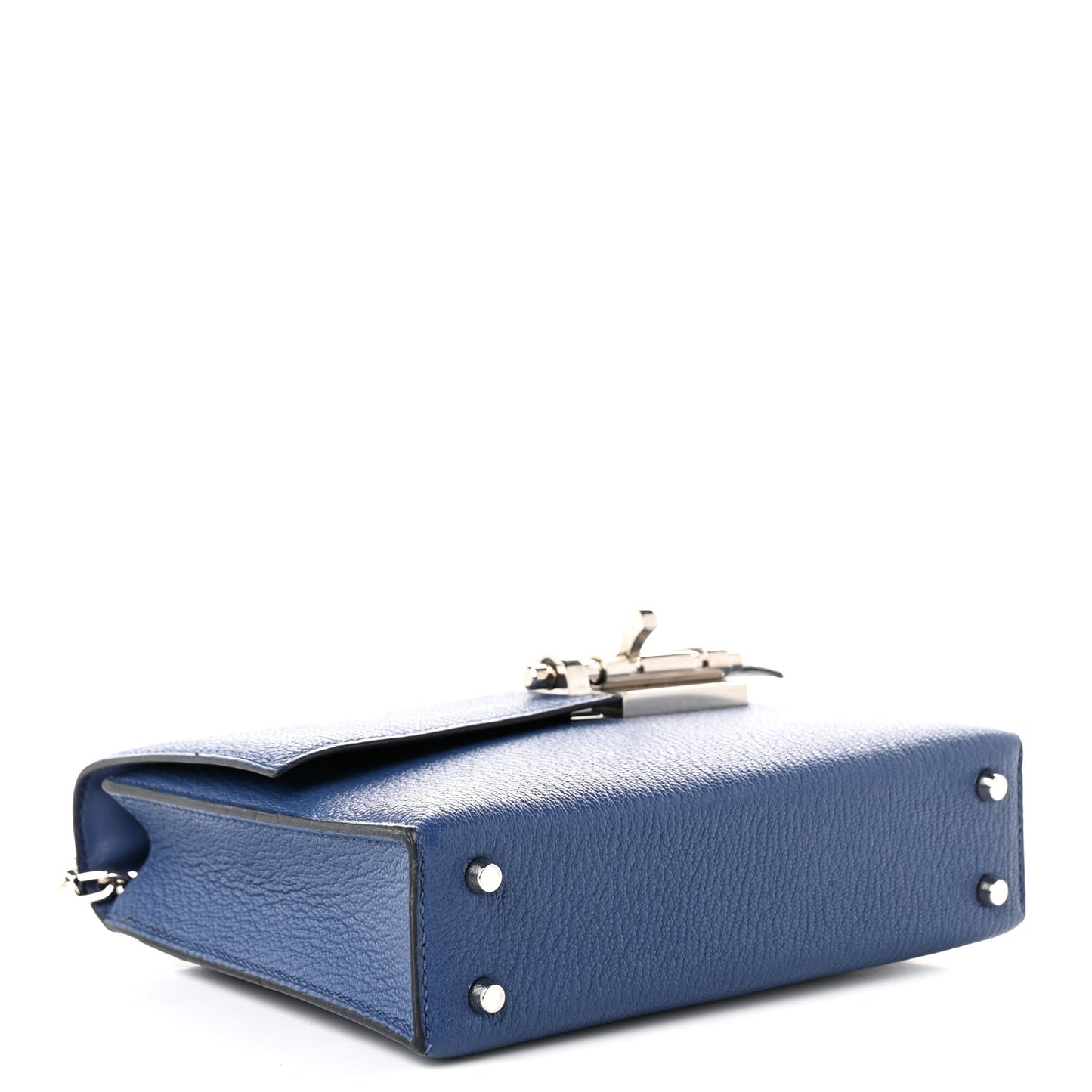 Chevre Mysore Mini Verrou Chaine Bag Bleu Agate