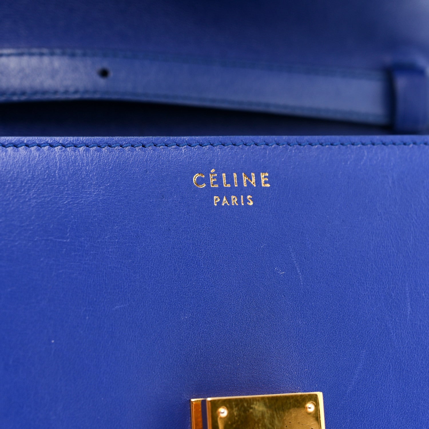 Celine Box Calfskin Medium Classic Box Flap Bag Indigo 6 of 16
