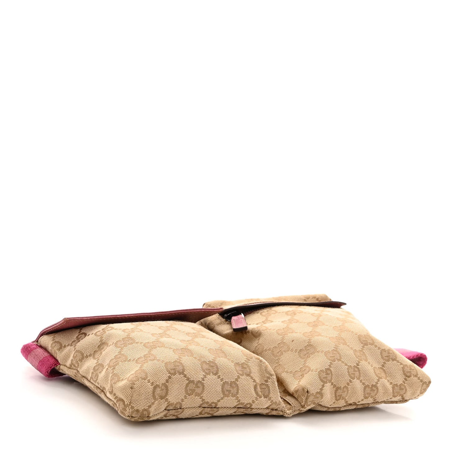 GG Monogram Web Double Pocket Belt Bag Pink