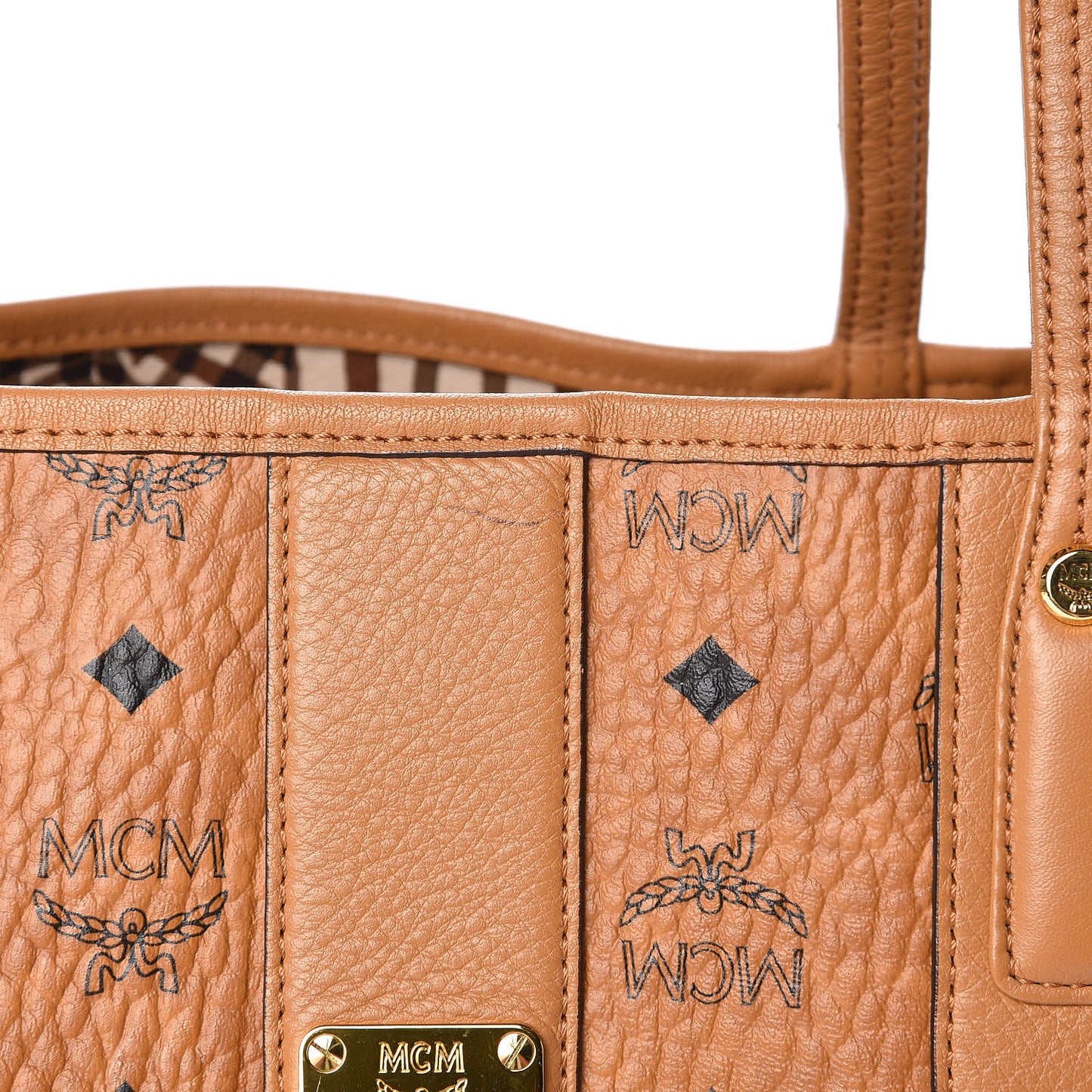 Visetos Medium Liz Reversible Shopper Tote Cognac