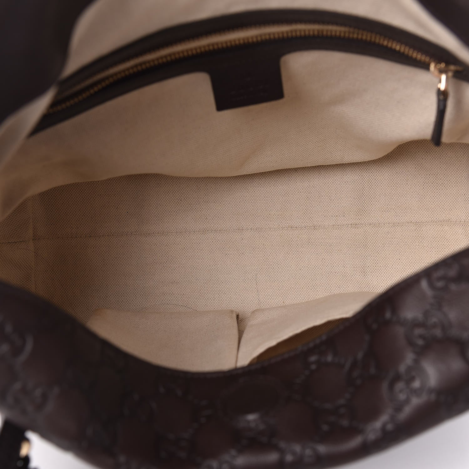 Gucci Guccissima Medium Bree Foldover Tote Chocolate 7 of 12