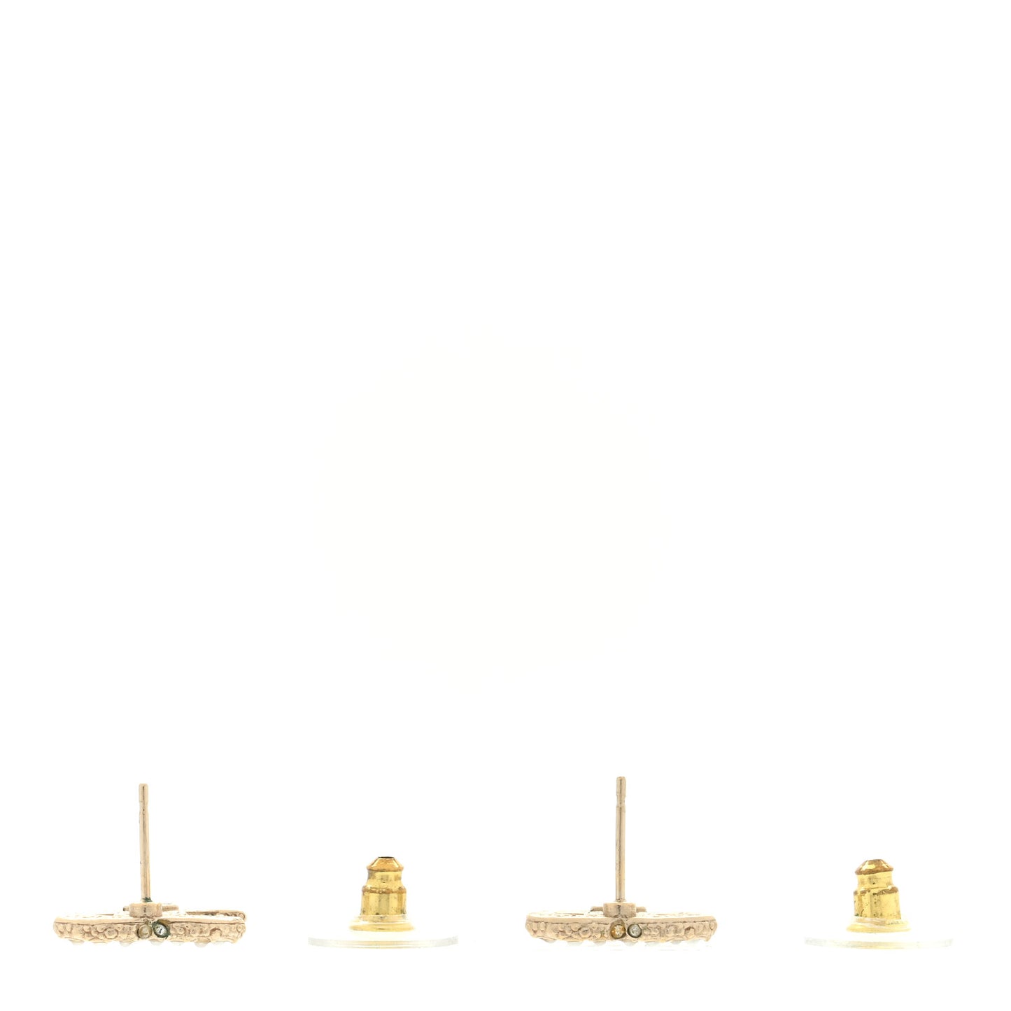 Pearl Crystal CC Earrings Light Gold