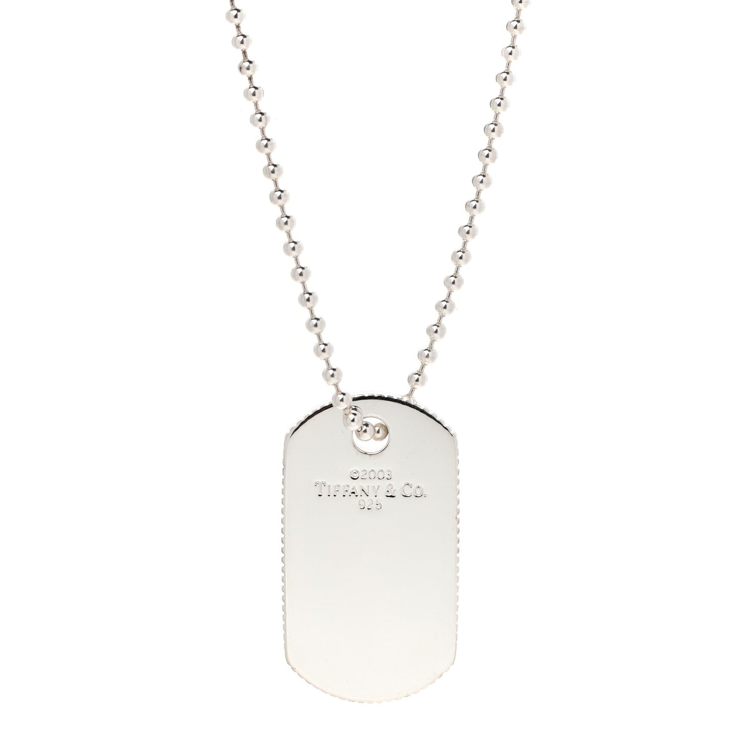 Tiffany Sterling Silver Coin Edge Dog Tag Necklace 4 of 6