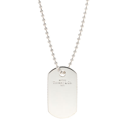 Tiffany Sterling Silver Coin Edge Dog Tag Necklace 4 of 6