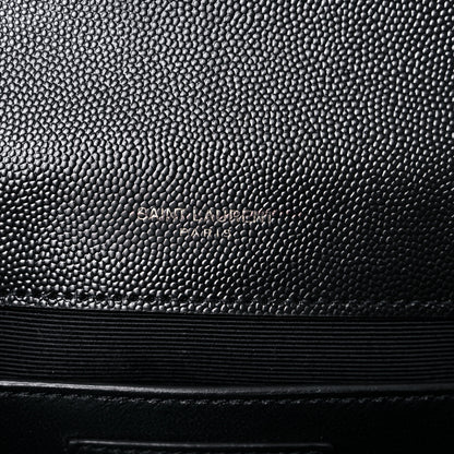 Saint Laurent Grain De Poudre Textured Mixed Matelasse Triquilt Medium Monogram Satchel Black 6 of 11