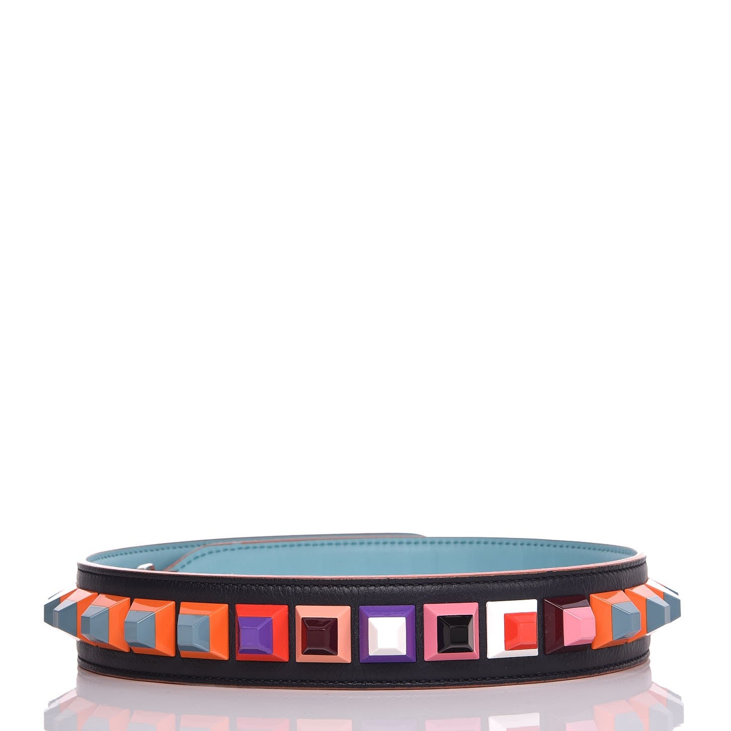 Fendi Calfskin Studded Strap You Navy Multicolor 2 of 3