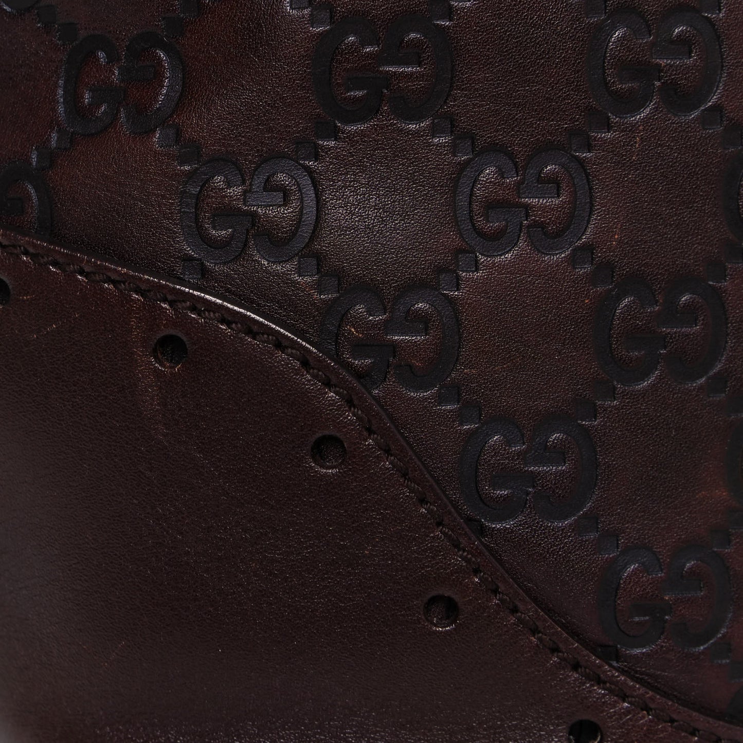 Guccissima Large Punch Tote Chocolate Brown