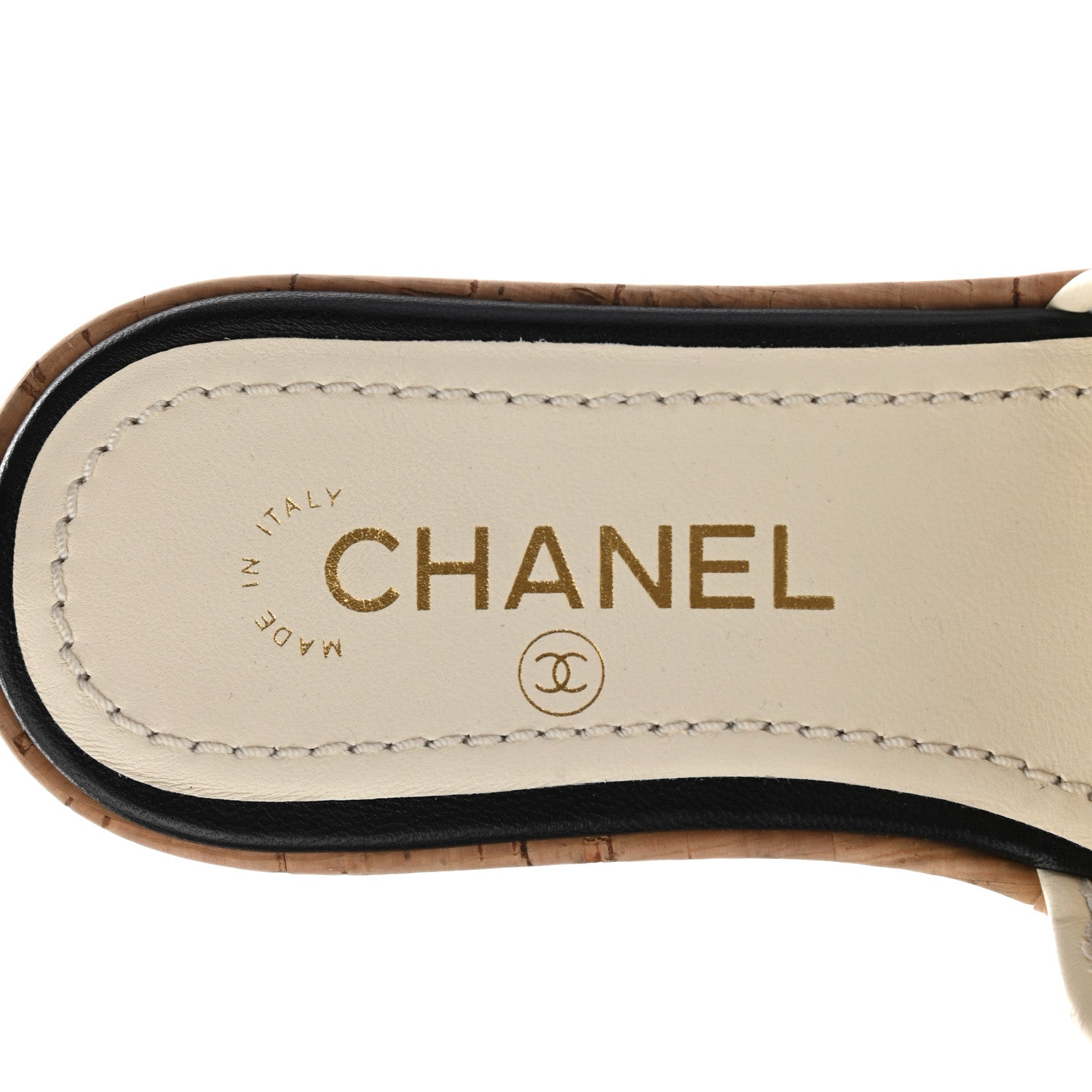 Chanel Lambskin CC Mules 35 Ivory Black 7 of 8