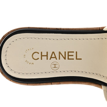 Chanel Lambskin CC Mules 35 Ivory Black 7 of 8