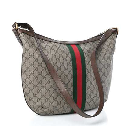Gucci GG Supreme Monogram Web Ophidia Half Moon Hobo Brown 3 of 9