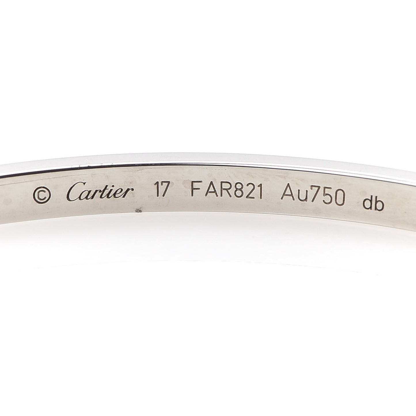 18K White Gold Small LOVE Bracelet 17
