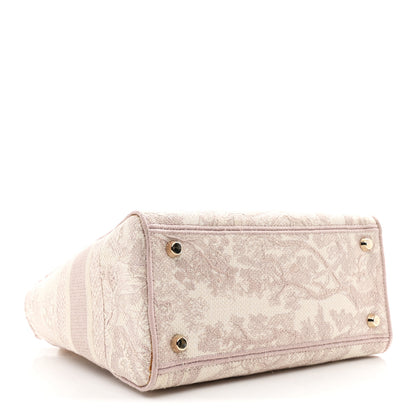 Christian Dior Canvas Toile De Jouy Reverse Embroidered Medium Lady D-Lite Rose 7 of 23