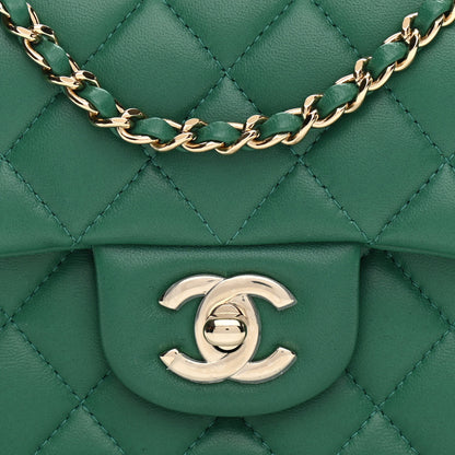 Chanel Lambskin Quilted Mini Top Handle Rectangular Flap Green 8 of 11